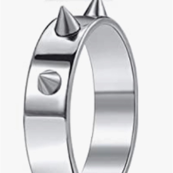 Stainless Steel Cool Silver Spikey Women’s Men's Ring Band BRAND NEW SIZE 10 - Picture 1 of 1